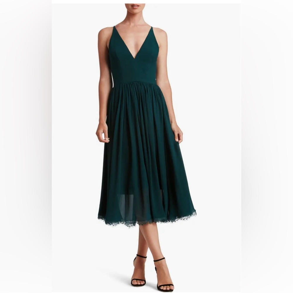 Dress the Population Alicia Mixed Media Midi Dress